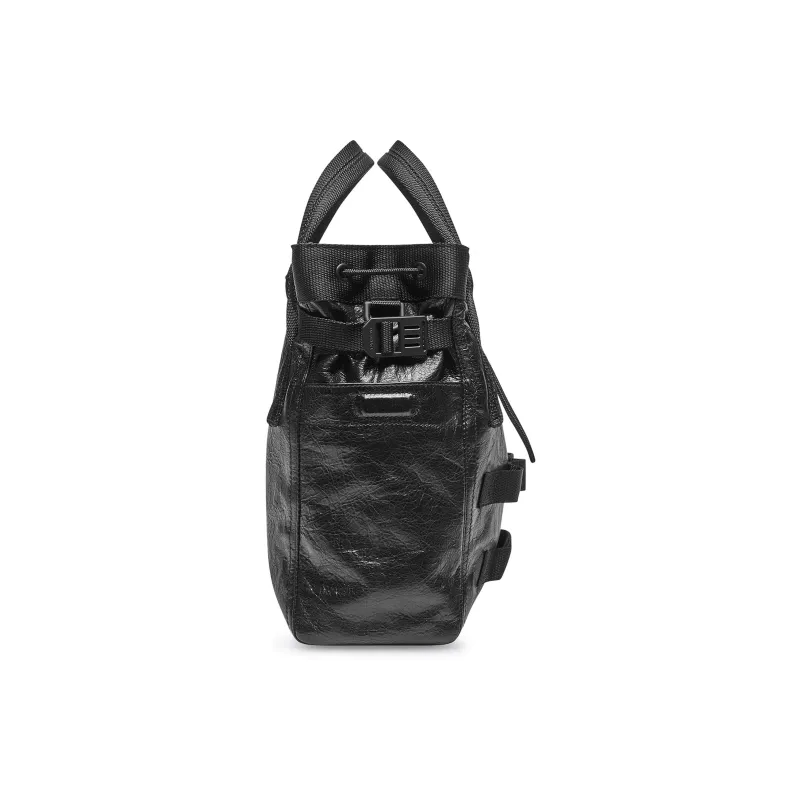 Balenciaga Army Fine Grained Sheepskin Tote Bag Shopping Bag Shoulder Bag Crossbody Bag Handbag Small Size Men's Black-3