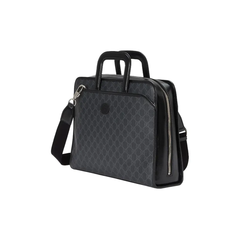 GUCCI Coated Canvas With Leather Single Shoulder Bag Crossbody Bag Handbags Regular Men's Black-1