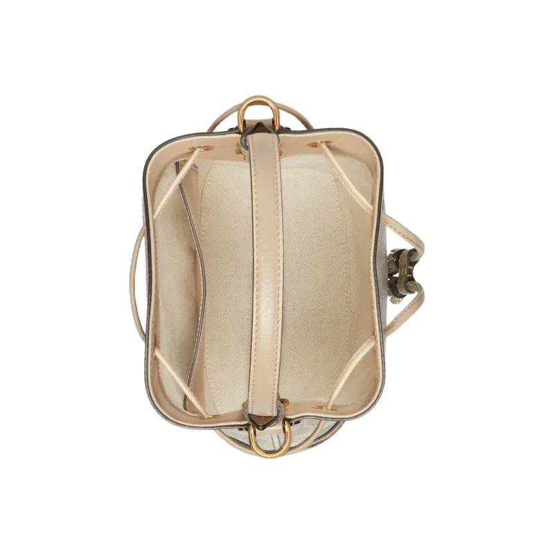 GUCCI Ophidia Canvas With Leather Bucket Bag Canvas Bag Handbag Shoulder Bag Crossbody Bag Small Size Women's Beige-5