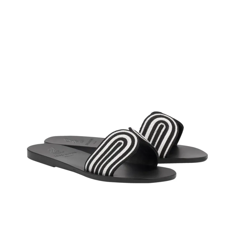 ANCIENT GREEK SANDALS Other Slip-Resistant Slide Slippers Women's Black White-1