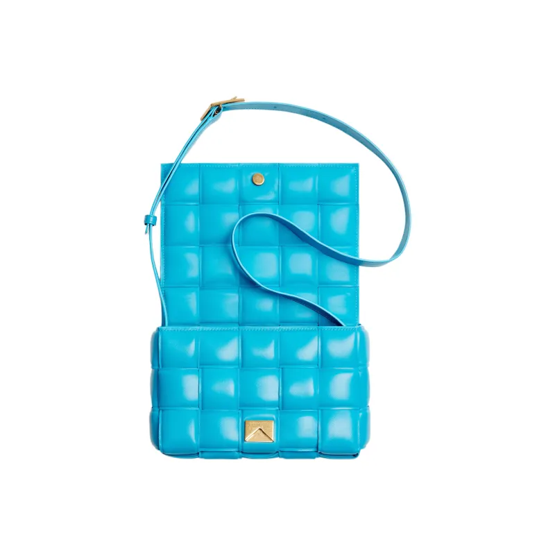 Bottega Veneta Padded Intreccio Cassette Crossbody Bag Pool-3