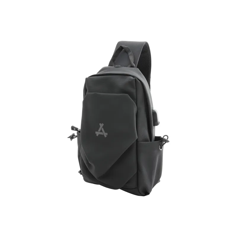 KONADCT Oxford Student Backpack, Shoulder Bag, Crossbody Bag Medium Size Unisex Black/Gray-2