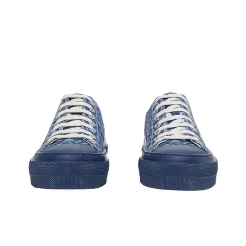 Burberry Low Top Skateboard Shoes Women's Denim Blue-2