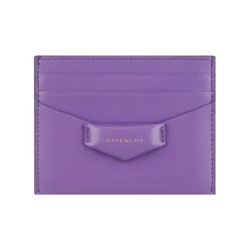 GIVENCHY Antigona Cow Leather Card Holder Women's Purple