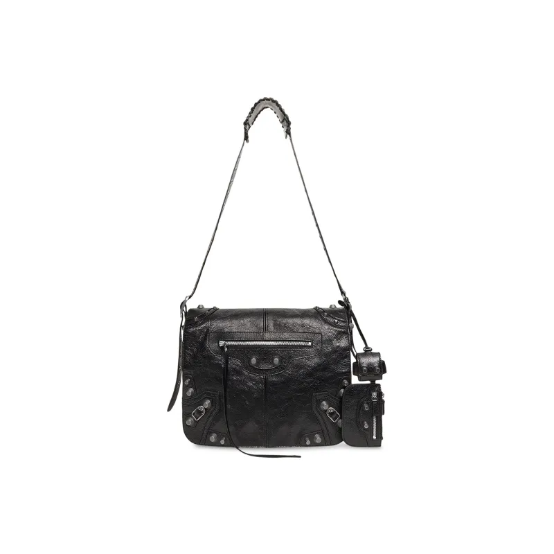 Balenciaga Le Cagole Lambskin Shoulder Bag, Crossbody Bag Medium Size Men's Black-1