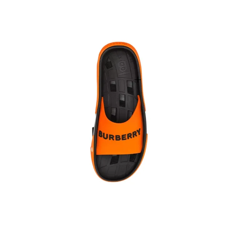 Burberry Slide Slippers Men's Black Orange-2