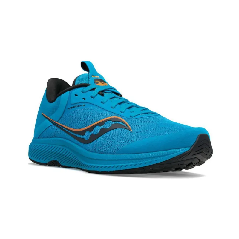 Saucony Cushioning Anti Slip And Wear Resistant Low Top Running Shoes Men's Ocean Blue Black-2