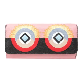 FENDI Leather Clutches Wallet Women's Pink