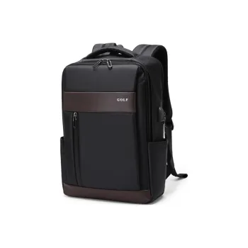 GOLF Polyamide/Synthetic Leather Laptop Backpack Regular Men's Blue/Black