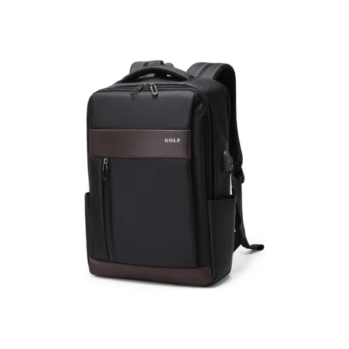 GOLF Polyamide/Synthetic Leather Laptop Backpack Regular Men's Blue/Black