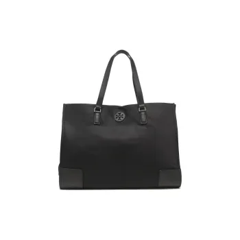 TORY BURCH Ella Cow Leather Detail Tote Bag Shopping Bag Shoulder Bag Handbag Regular Women's Black