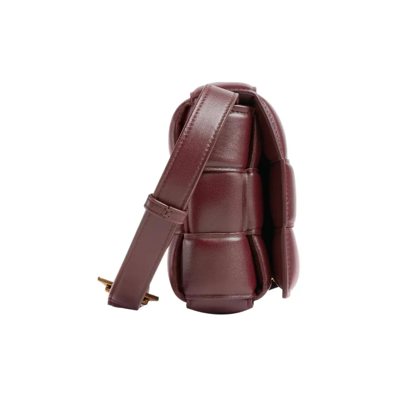 Bottega Veneta Padded Intreccio Cassette Crossbody Bag Barolo-2