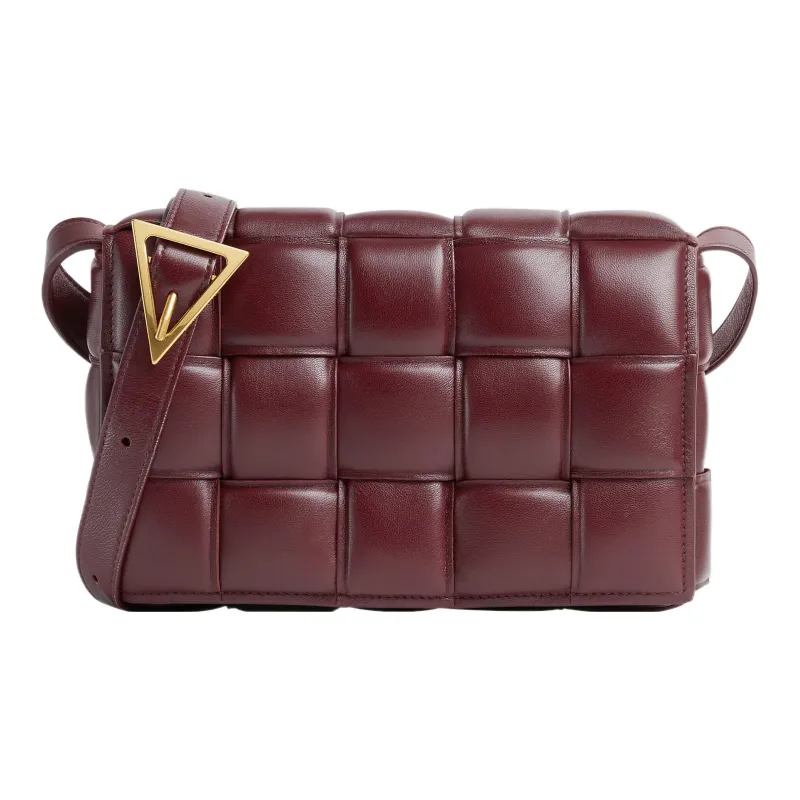 Bottega Veneta Padded Intreccio Cassette Crossbody Bag Barolo-0