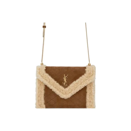 SAINT LAURENT skirt Cow Leather Shoulder Bag Crossbody Bag Mini Women's Brown/Beige