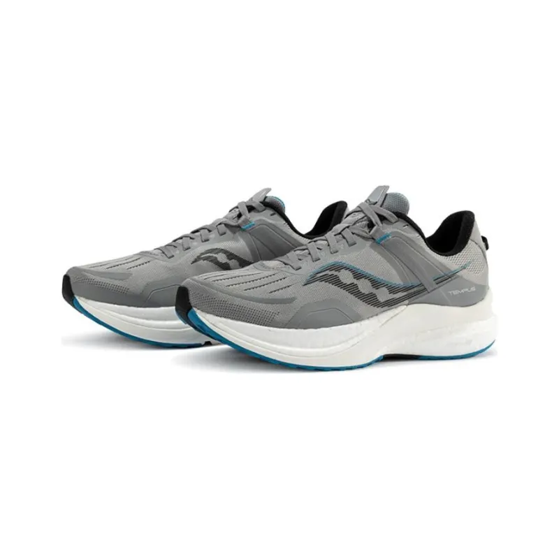 Saucony Tempus Cushioning, Slip Resistant, And Abrasion Resistant Low Top Marathon Running Shoes Men's Gray Blue-2