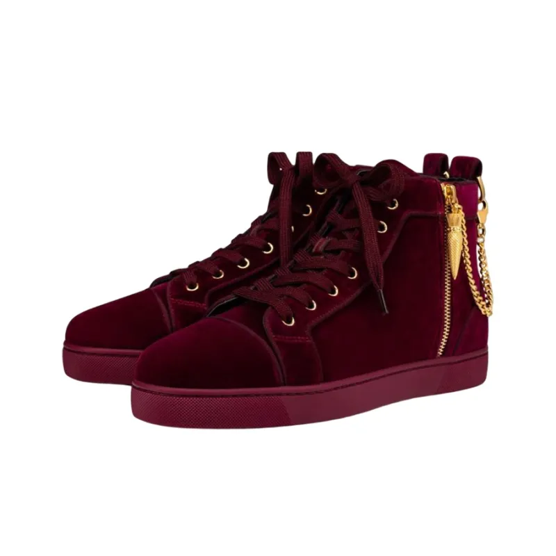 CL Louis Skateboard Shoes Men's Dark Red-1