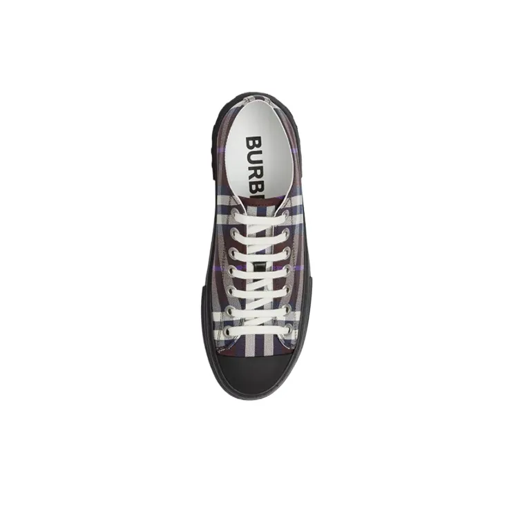 Burberry Vintage Check Cotton Sneakers Deep Maroon Women's-4