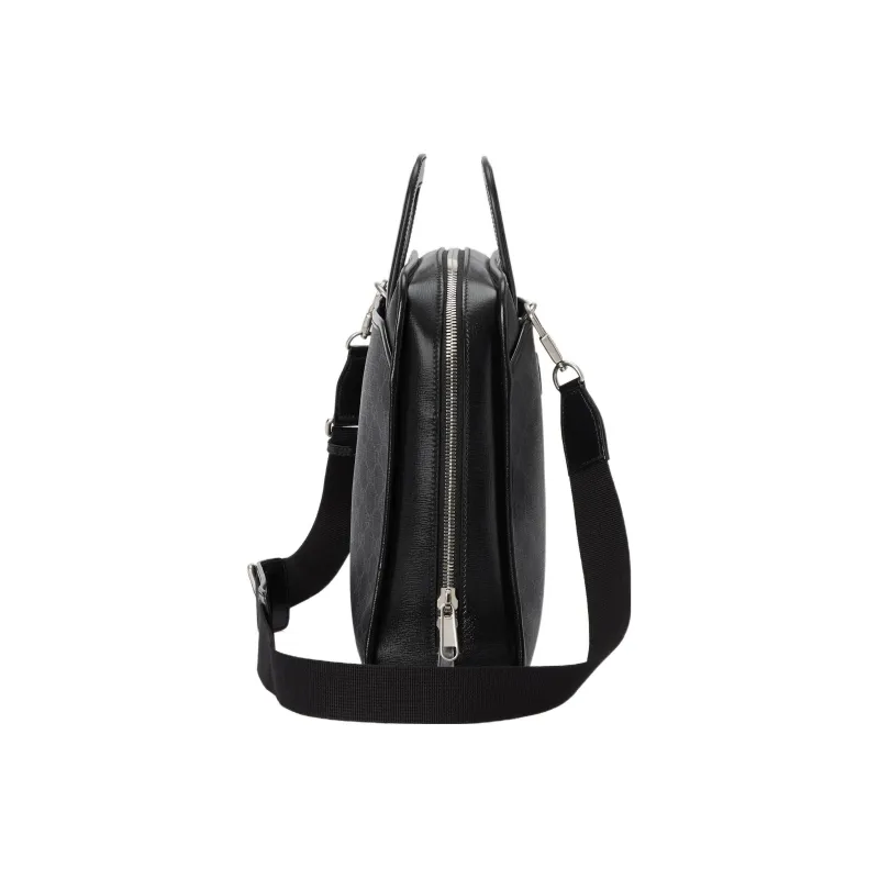 GUCCI Coated Canvas With Leather Single Shoulder Bag Crossbody Bag Handbags Regular Men's Black-2