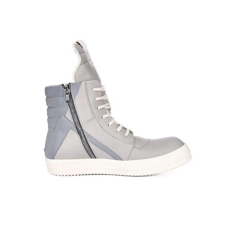 RICK OWENS Strobe Geobasket High Pearl Grey-2