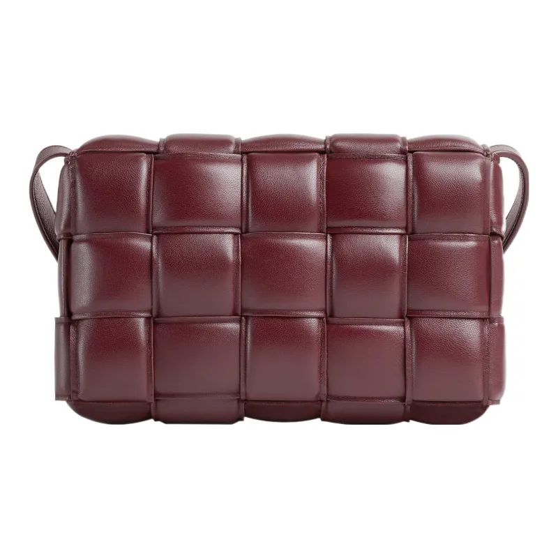Bottega Veneta Padded Intreccio Cassette Crossbody Bag Barolo-1