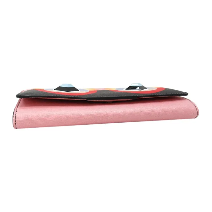 FENDI Leather Clutches Wallet Women's Pink-2