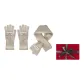 White Scarf Glove Clothing Sets