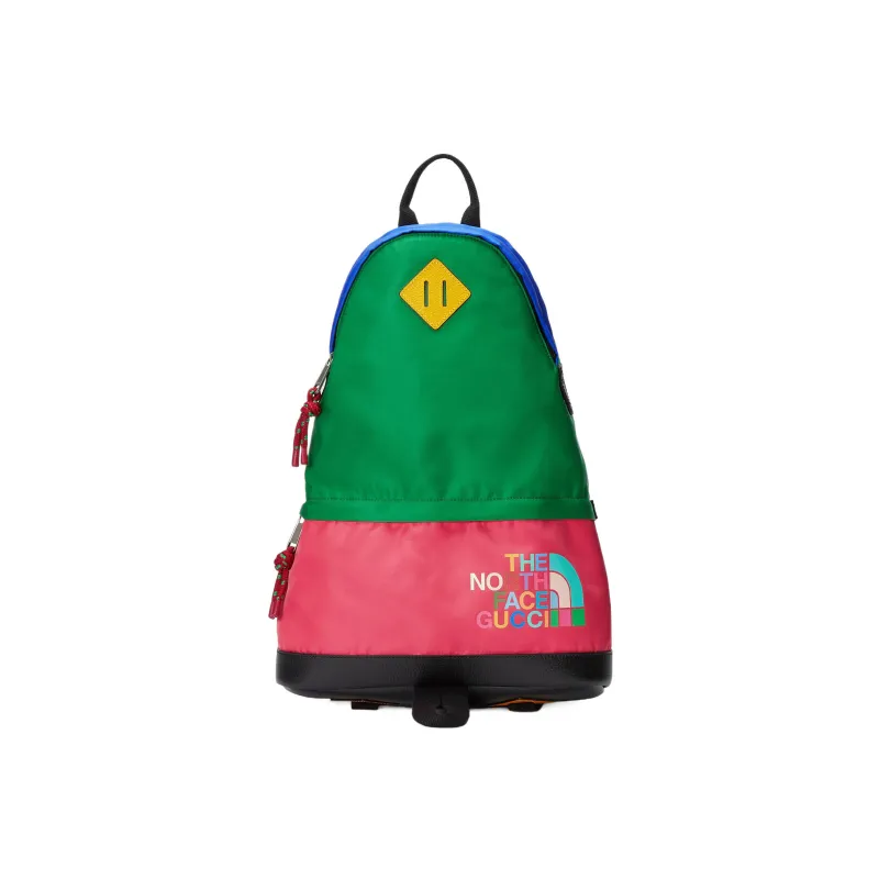 GUCCI The North Face Collaboration Leather Detail Backpack Men's Blue/Green-1