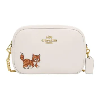 COACH Jamie Refined Pebble Leather Camera Bag, Shoulder Bag, Crossbody Bag Women's Chalk White