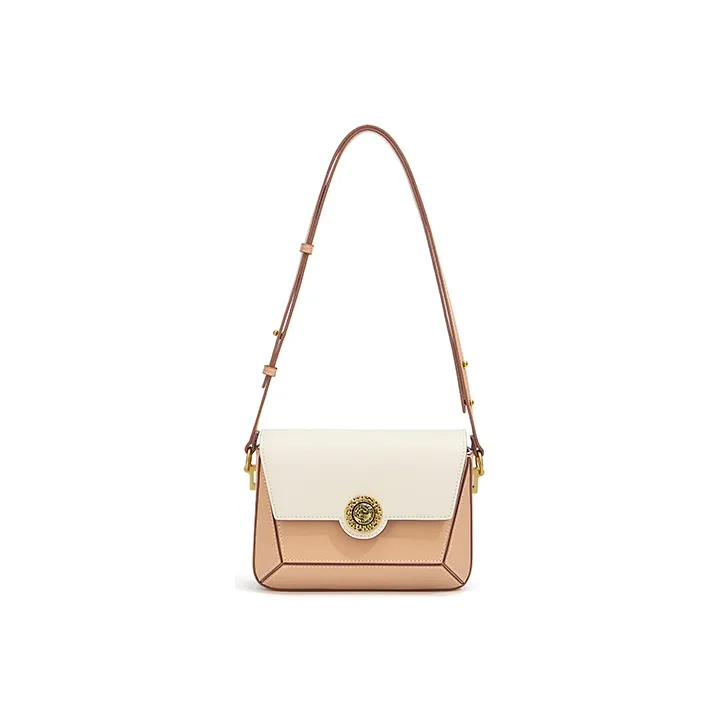 Gong Xuan Cow Leather Shoulder Bag, Crossbody Bag Regular Women's Coconut Cloud Latte-0