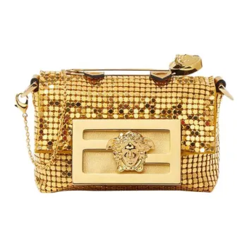 FANSIZHE Leather Handbag Shoulder Bag Mini Women's Gold