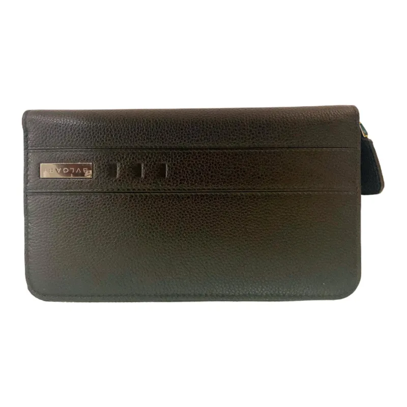 BVLGARI Calfskin Wallet Unisex Black-0