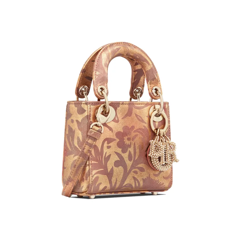 DIOR Lady Dior Sheepskin Daisie Bag Shoulder Bag Crossbody Bag Handbag Extra Mini Women's Pink/Gold-1
