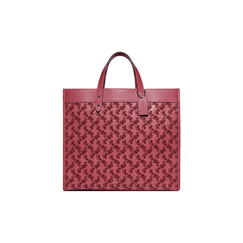 COACH Field Cow Leather Tote Bag Shopping Bag Shoulder Bag Crossbody Bag Handbag Large Size Men's Rouge Red-0