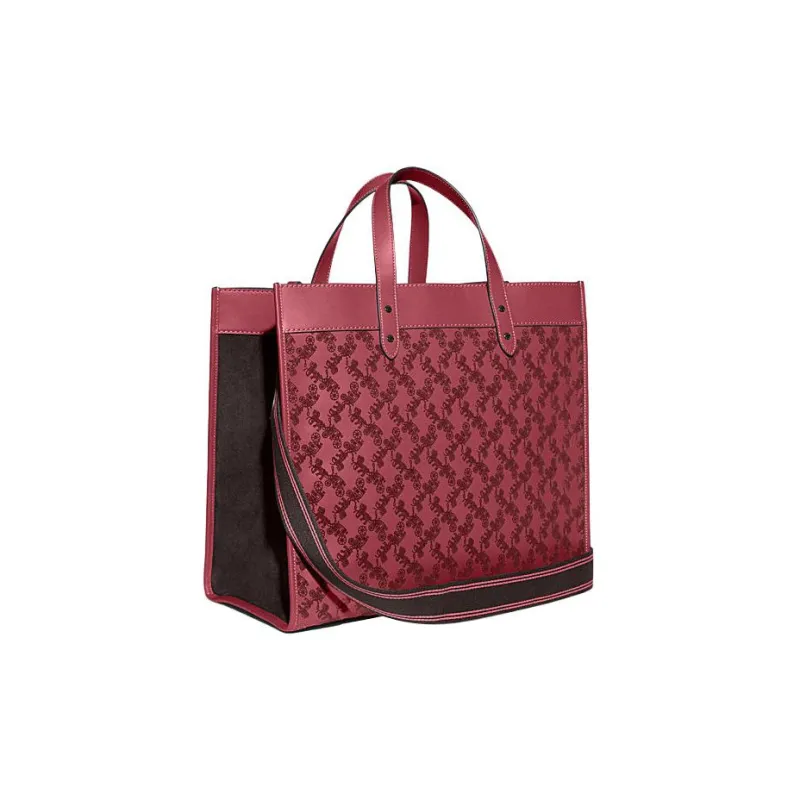 COACH Field Cow Leather Tote Bag Shopping Bag Shoulder Bag Crossbody Bag Handbag Large Size Men's Rouge Red-1