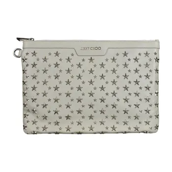 Jimmy Choo Leather Clutch Regular Men's White