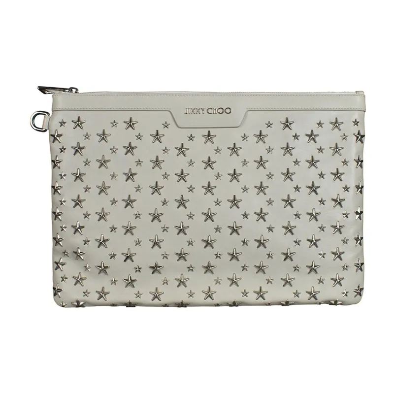 Jimmy Choo Leather Clutch Regular Men's White-0