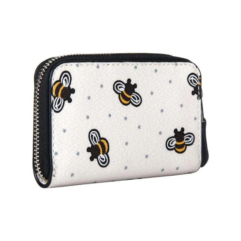 COACH Coated Canvas Coin Purse Card Holder, Wallet Women's White-2