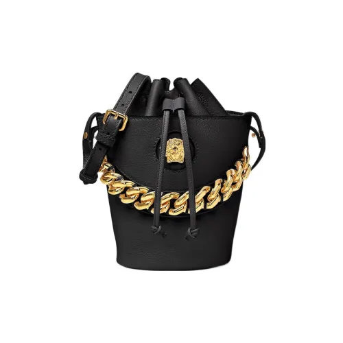 VERSACE La Medusa Calfskin Bucket Bag, Handbag, Shoulder Bag, Crossbody Bag Women's Black