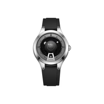 Fiyta GA35003.WBB Automatic Mechanical Movement Silicone Strap Watch Men's Watches Black Dial