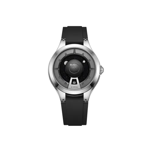 Fiyta GA35003.WBB Automatic Mechanical Movement Silicone Strap Watch Men's Watches Black Dial