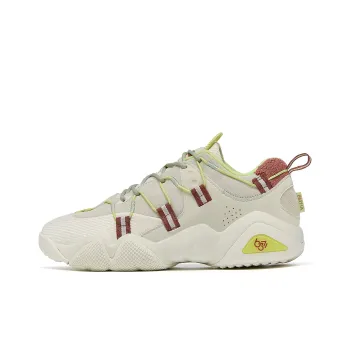 PEAK State Pole 6371 Sound Wave Anti Slip Wear Resistant Low Top Casual Shoes Unisex Beige White Green