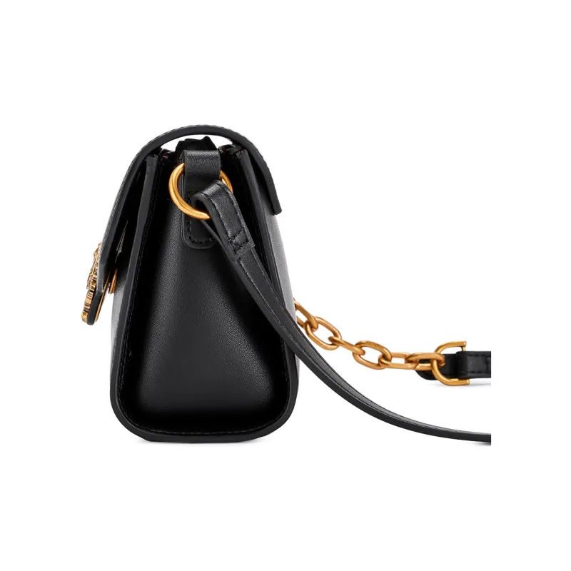 Hush Puppies Cow Leather Shoulder Bag Crossbody Bag Medium Size Women's Black-2