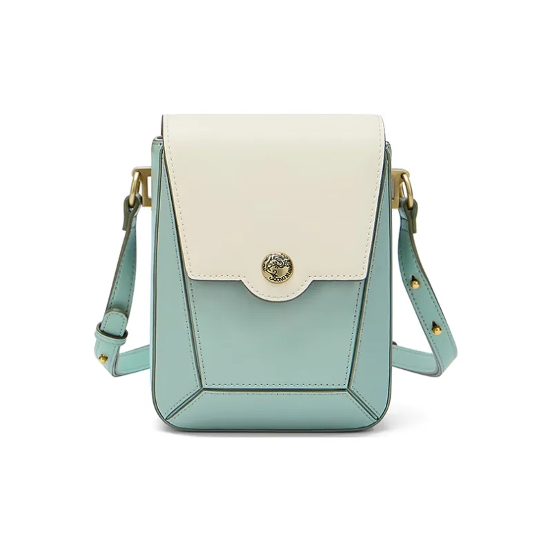 Gong Xuan Cow Leather Cell Phone Pouch, Shoulder Bag, Crossbody Bag Trumpets Women's Clear And Verdant Crown-0