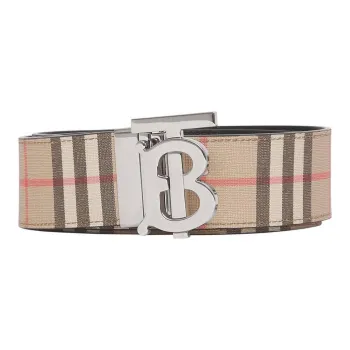 Burberry Classic Fashion Smooth Buckle Leather Belts Men's Light Brown Width  3.5cm