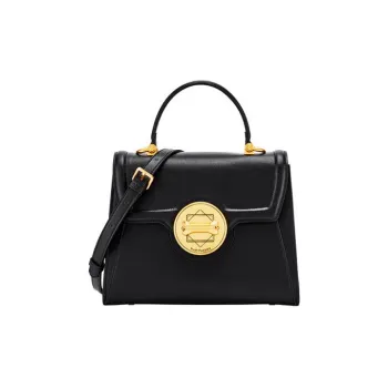 Hush Puppies Cow Leather Patchwork Synthetic Leather Crossbody Bag Handbag Shoulder Bag Women's Black