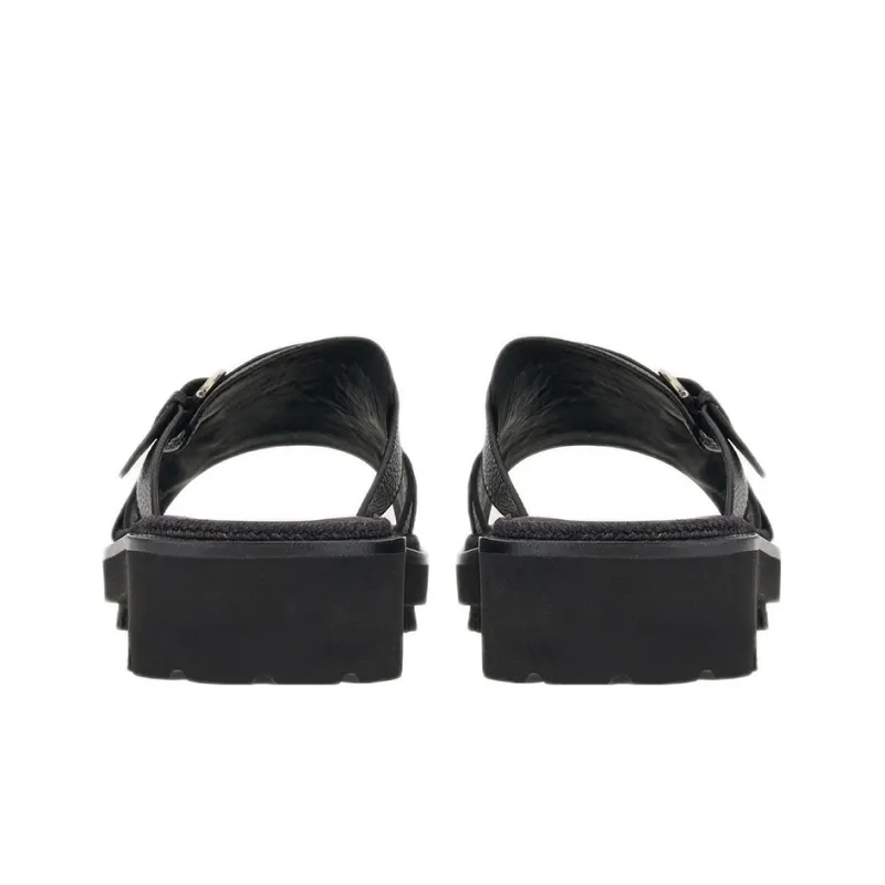 FERRAGAMO Slide Slippers Men's Black-3