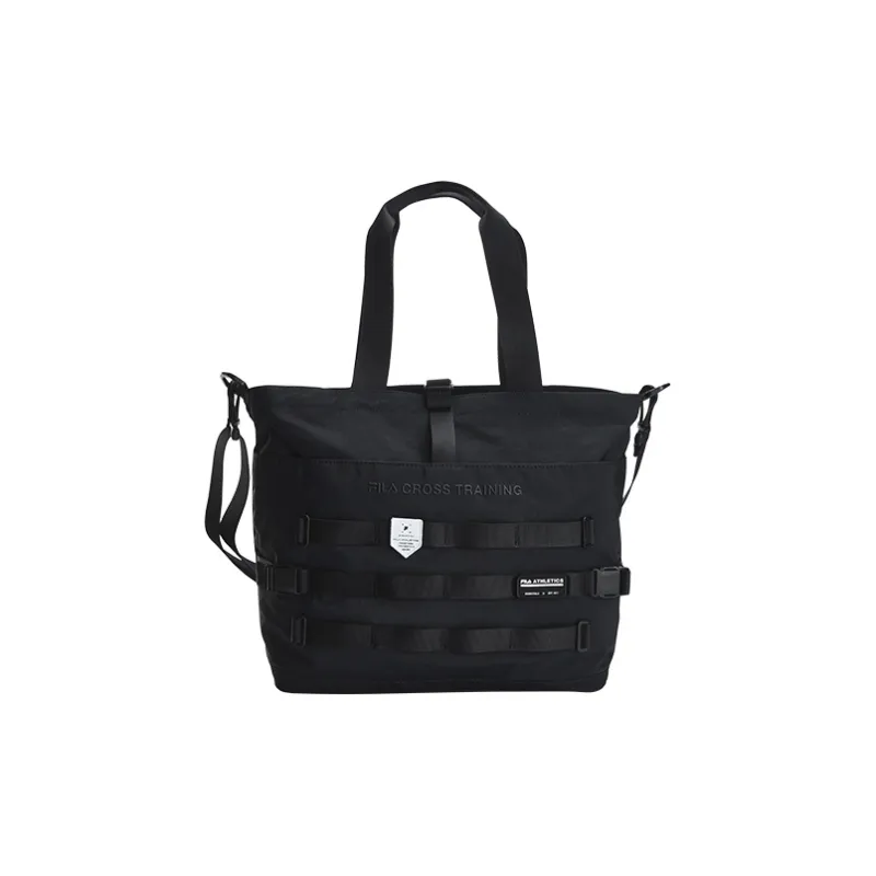 FILA Athletics Fabric Shoulder Bag, Handbag Large Size Unisex Pitch Black-0