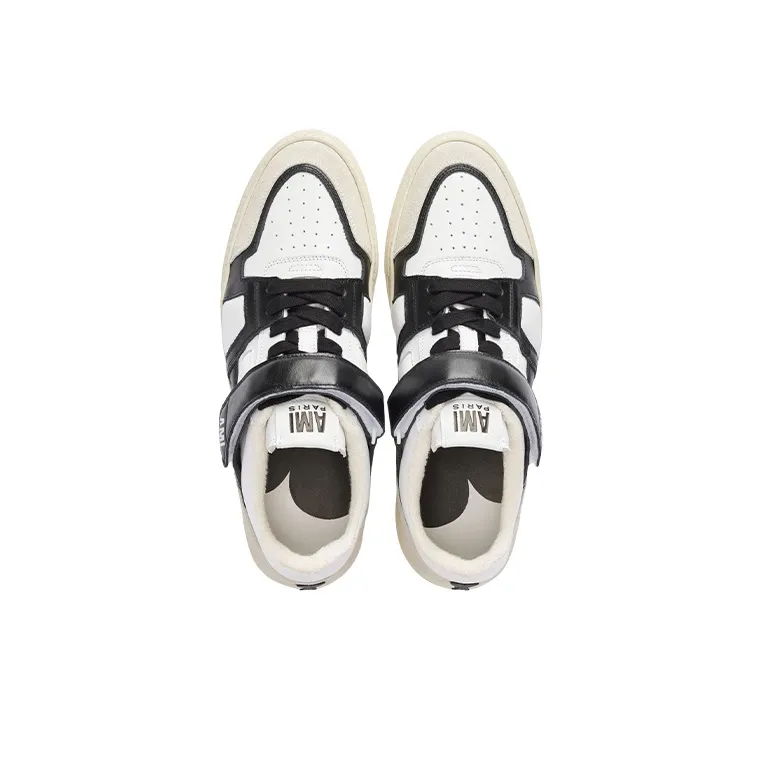 AMIPARIS Low Top Stylish Skateboarding Shoes Unisex Black White-3
