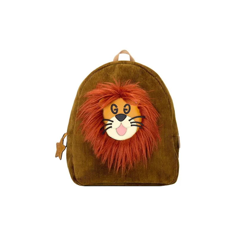 GUCCI Corduroy Kids' Backpacks Kids' Dark Olive Green-0