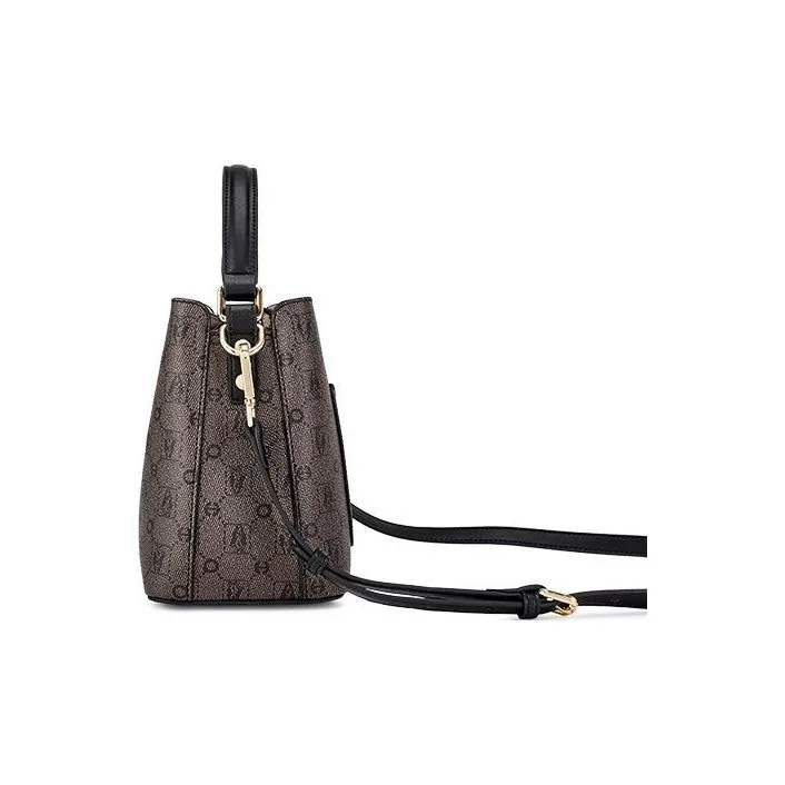 Hush Puppies Synthetic Leather Bucket Bags Crossbody One Shoulder Handbags Women's Black/Khaki/Apricot-3